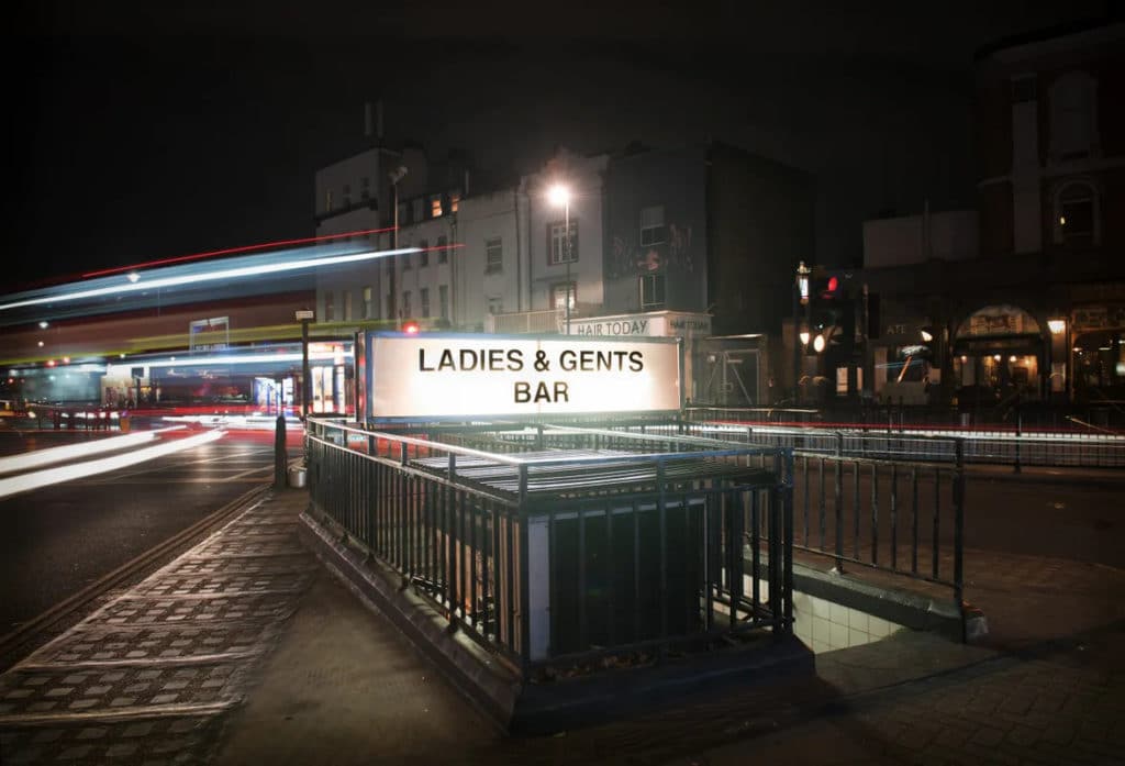 The signage for the Ladies and Gentlemen bar, reading Ladies & Gents bar