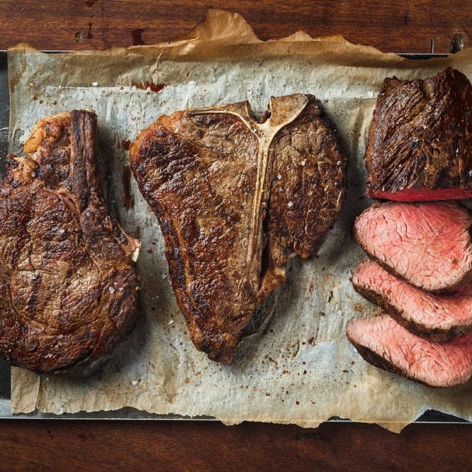 A succulent plate of steak which is served at Hawksmoor in London