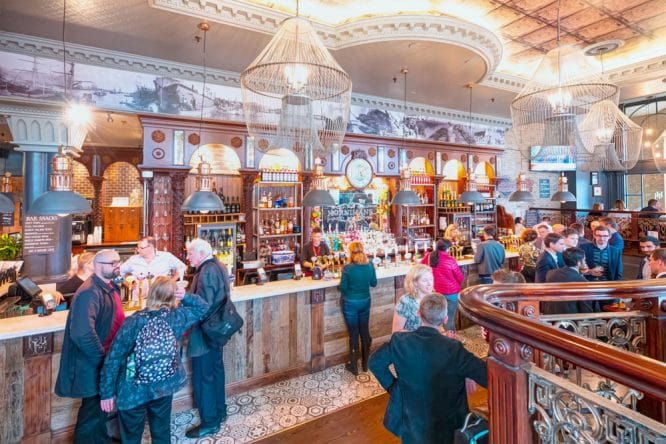 The interior of the Horniman at Hays pub in London Bridge