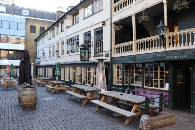 The exterior of The George pub in London Bridge