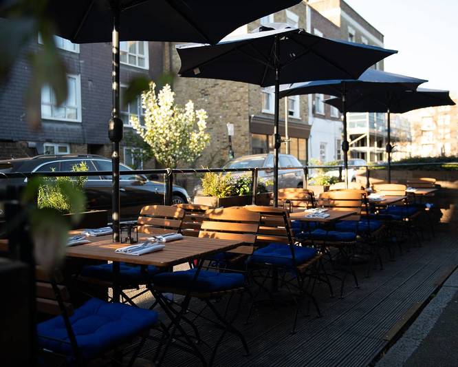 The terrace at SESTA in Hackney