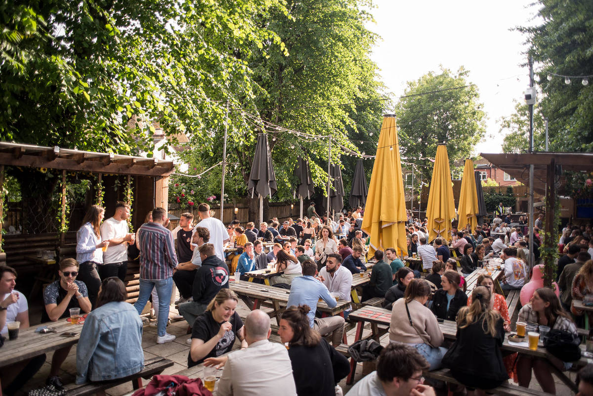 the beer garden at duke of edinburgh in brixton
