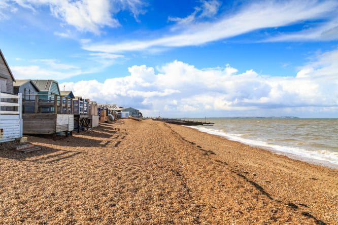 Sun and sand at Whitstable Beach in Kent