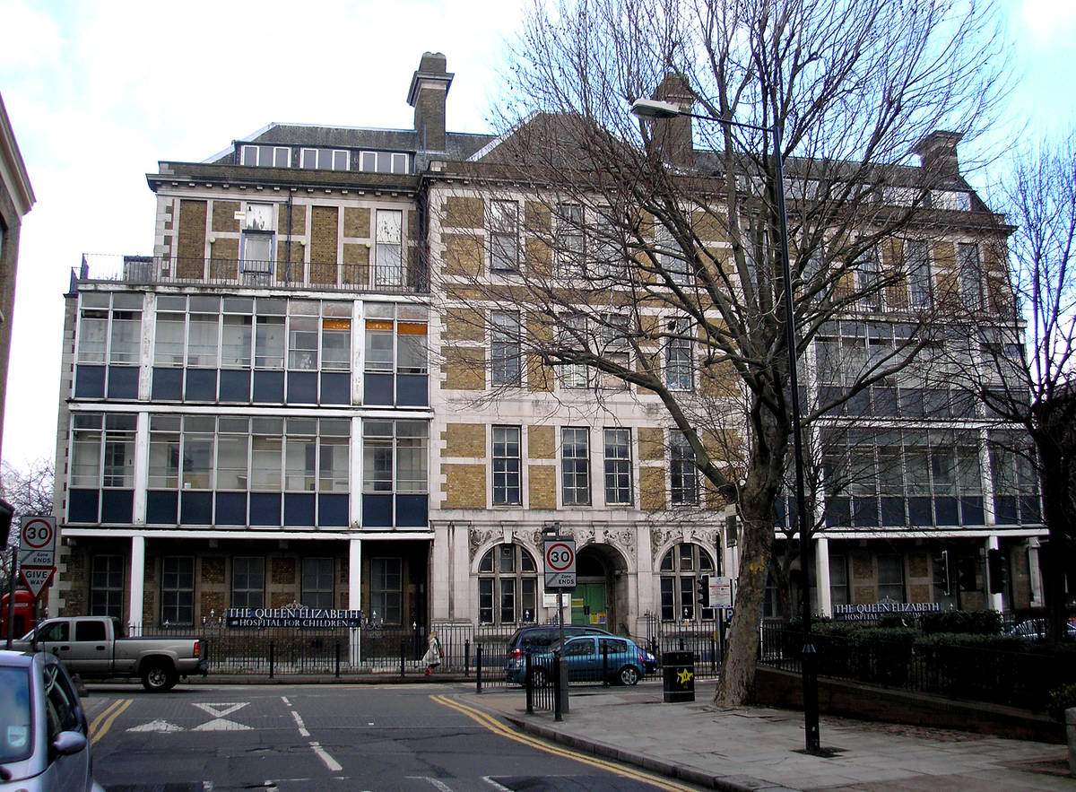 the spooky exterior of the Queen Elizabeth Hospital For Children in Hackney