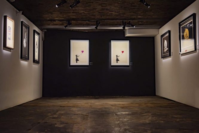 The Art Of Banksy exhibition in Covent Garden in London