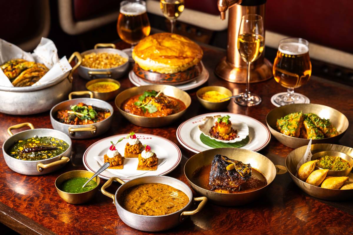 an array of indian food
