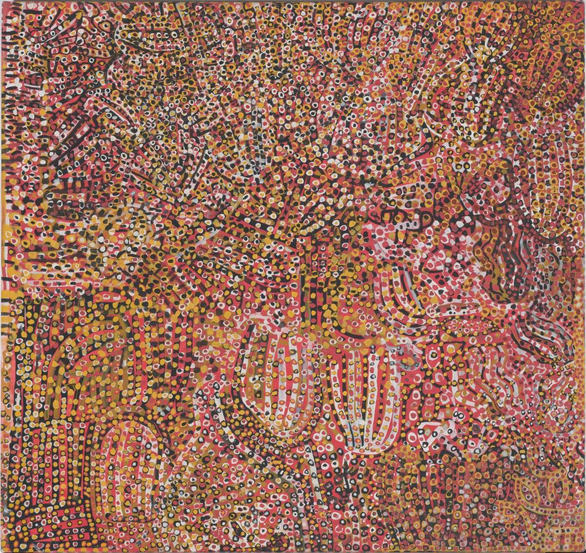 Emily Kam Kngwarray, Ntang Dreaming 1989National Gallery of Australia. © Estate of Emily Kam Kngwarray / DACS 2024, All rights reserved