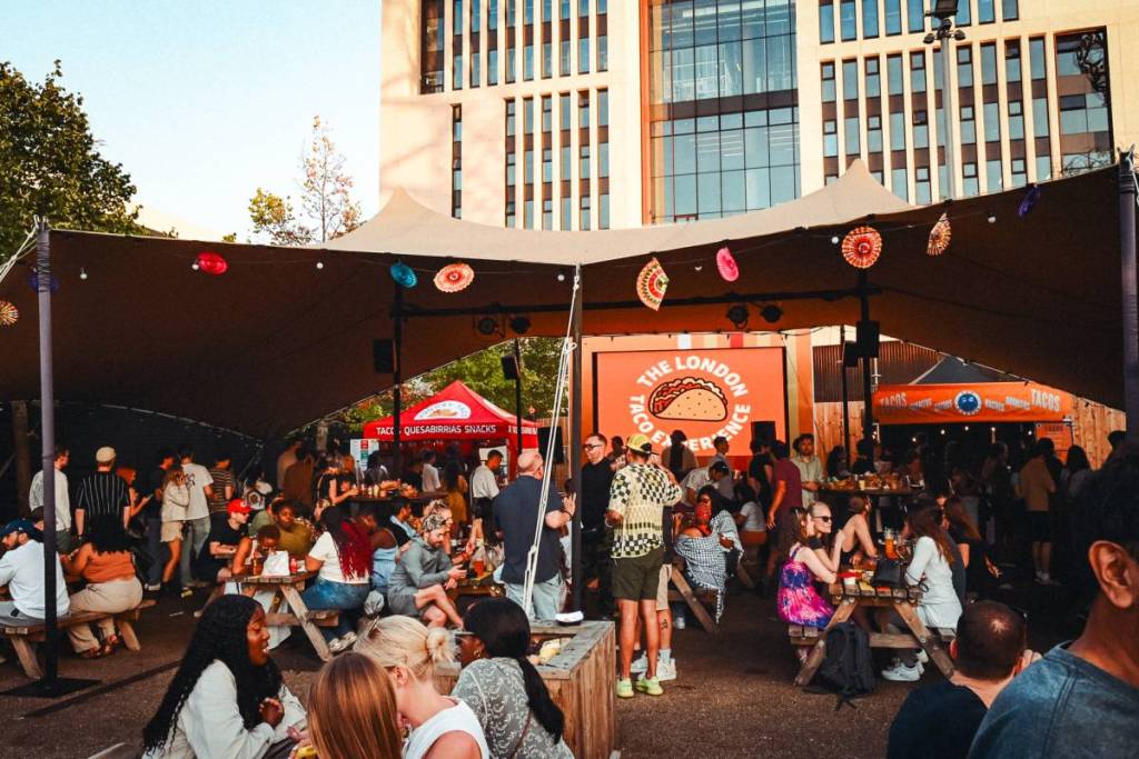 Het London Taco Experience-festival in de open lucht