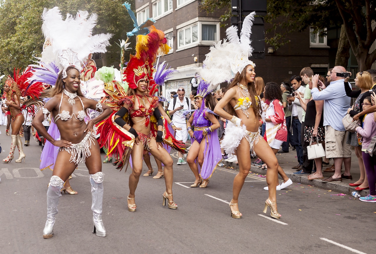 participants in the notting hill carnival parade in 2016