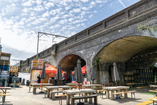 The exterior of the Five Points Brewing Co. in Mare Street, Hackney