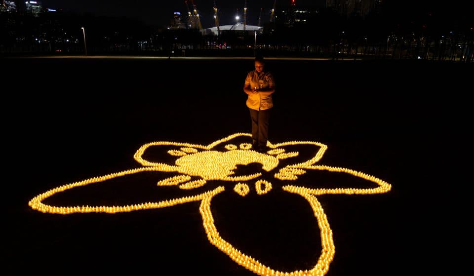 Over 4,000 Tea Lights Shaped Into A Daffodil Glowed In Greenwich To Symbolise This Annual Charity Launch