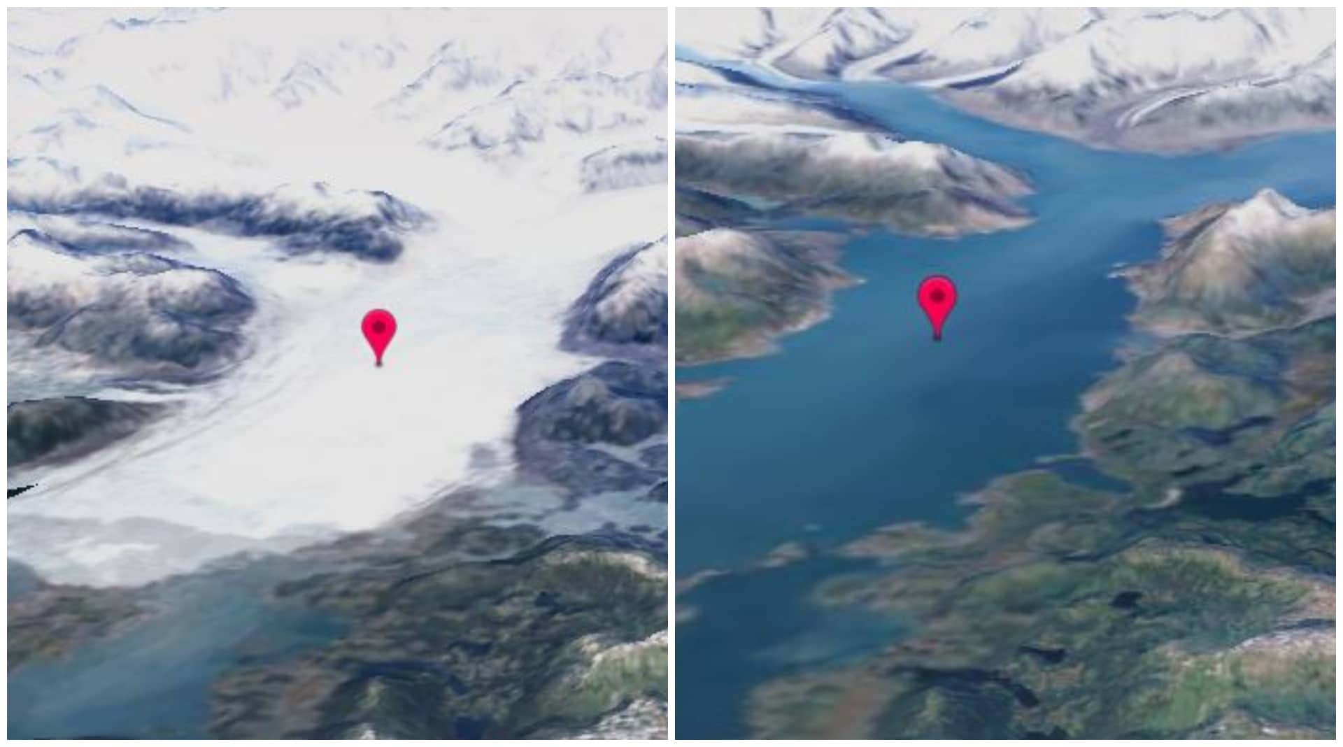 A glacier in Alaska which has almost completely melted.