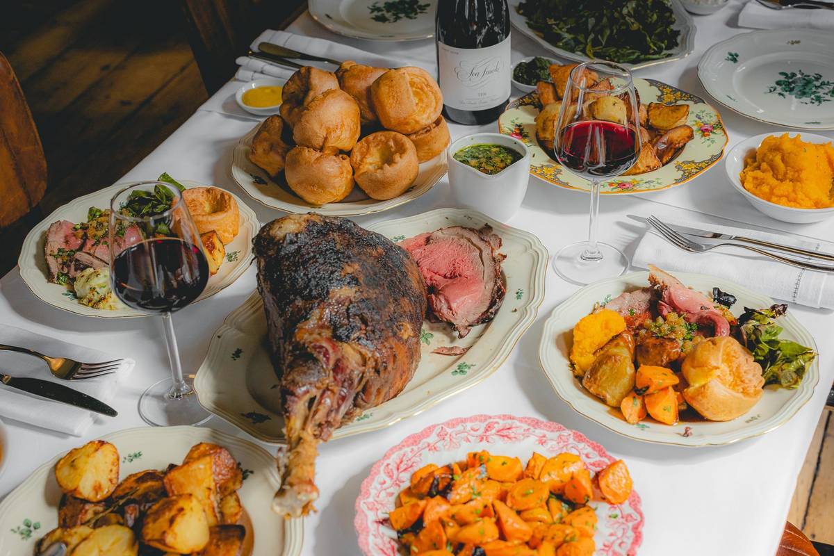 a leg of lamb and all the dishes that go with a sunday roast