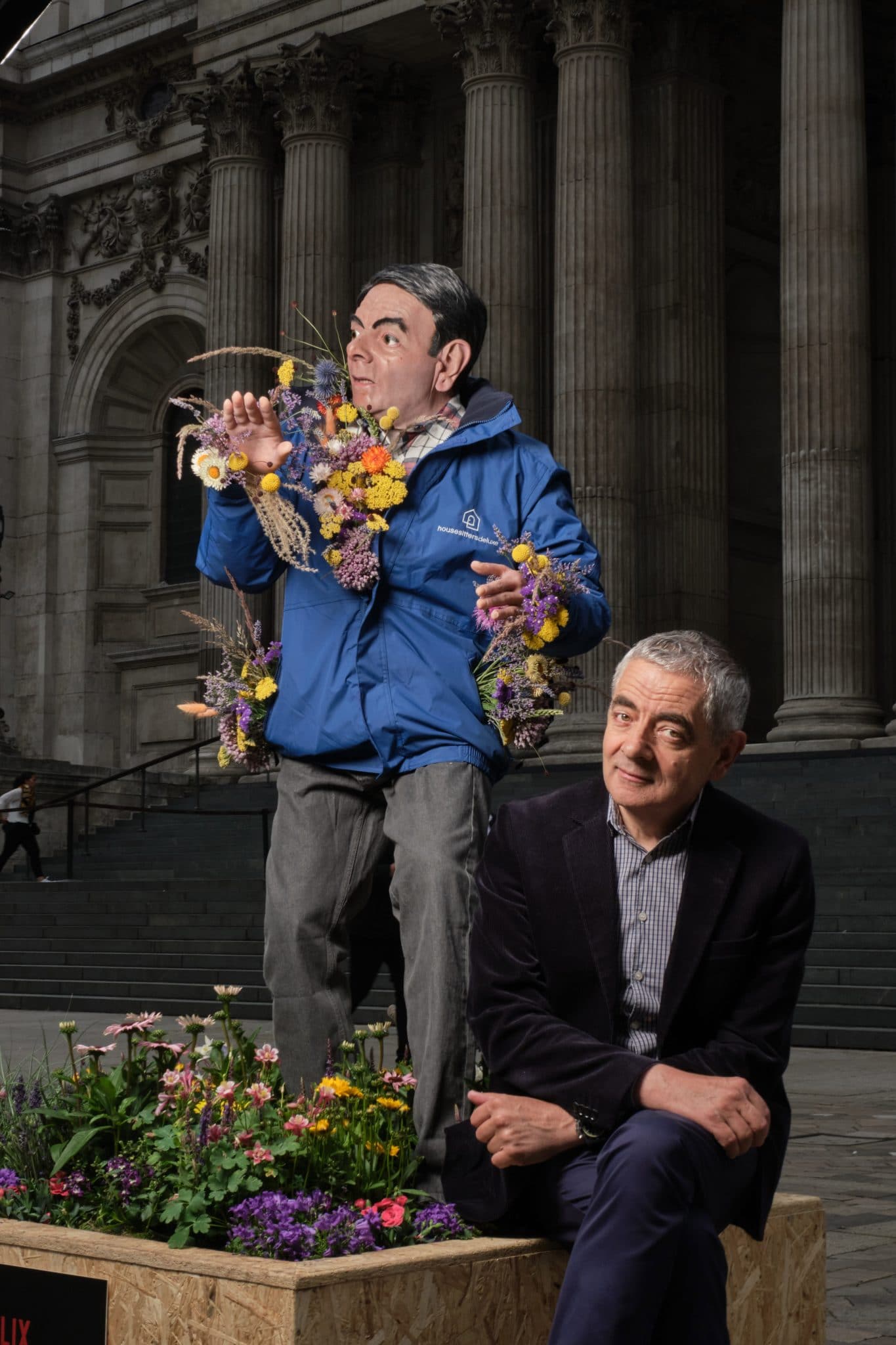 Rowan Atkinson flower display