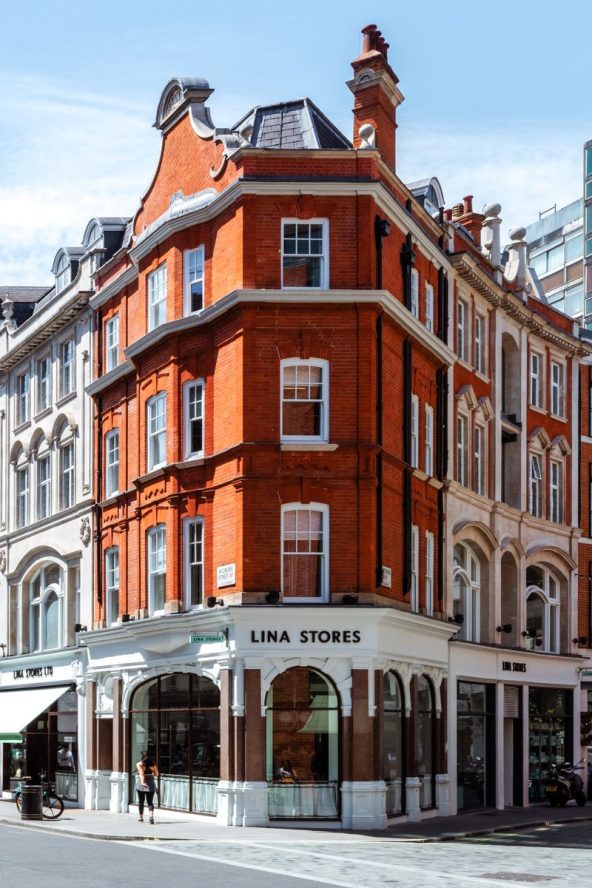 The exterior of the Lina Stores in Marylebone, Central London