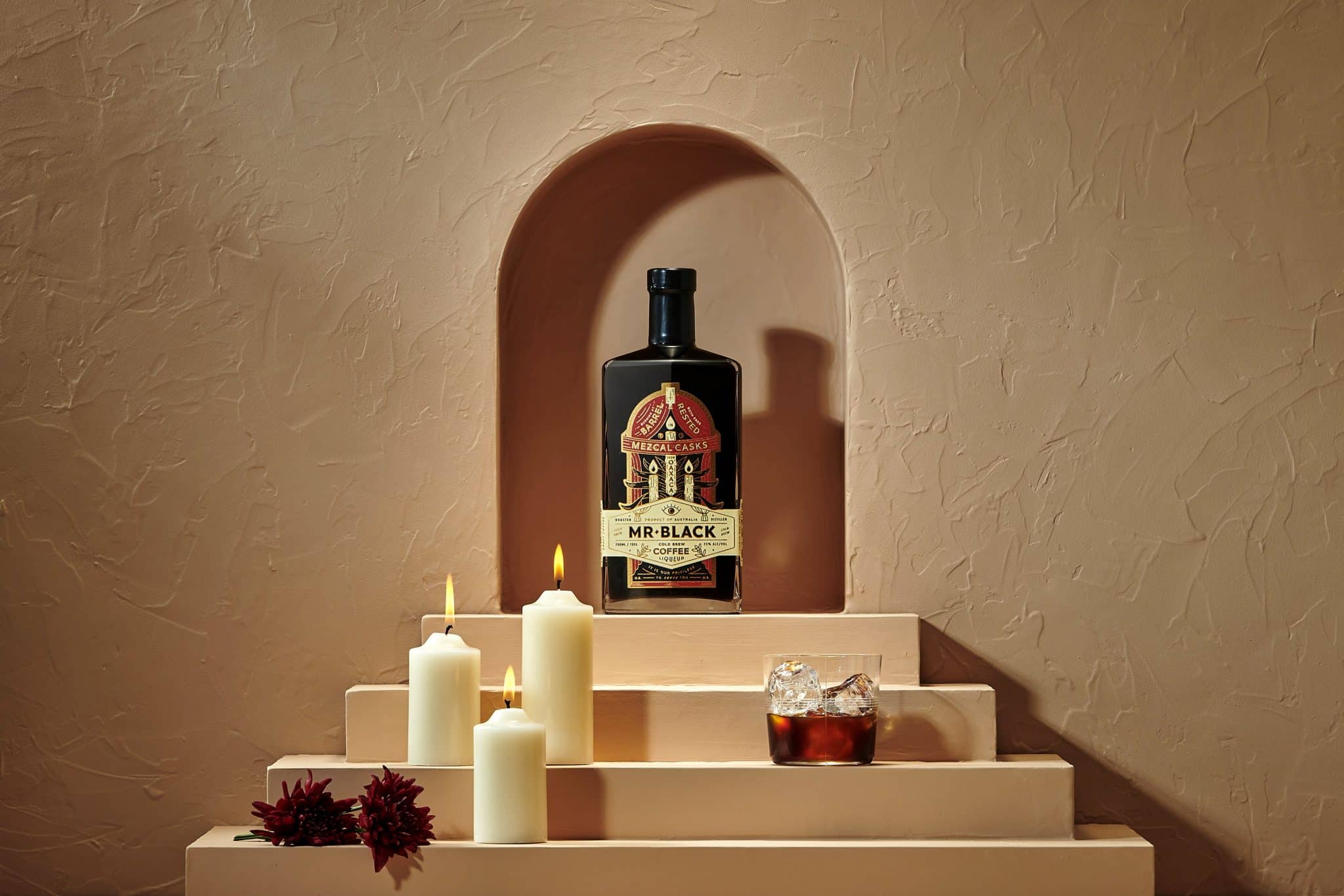 A bottle of the Mr Black Mezcal Cask Coffee Liqueur