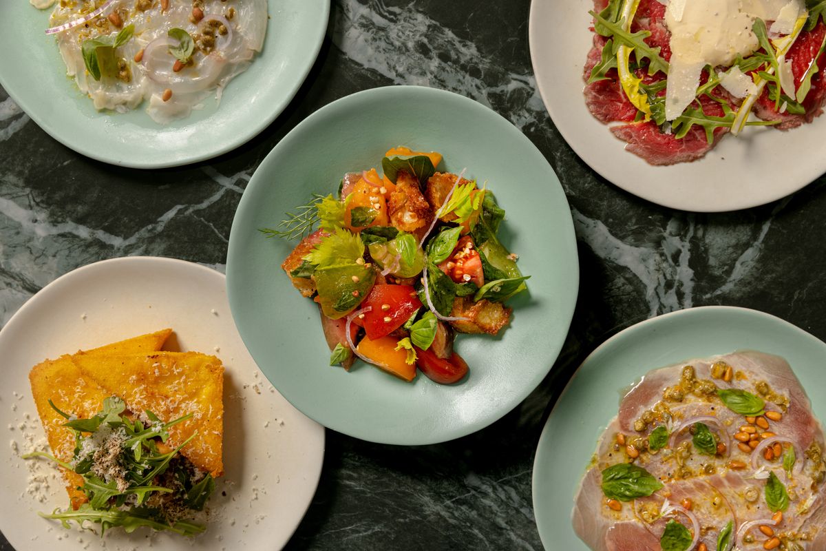 A selection of delicious antipasti and food served at the new Lina Stores in Marylebone