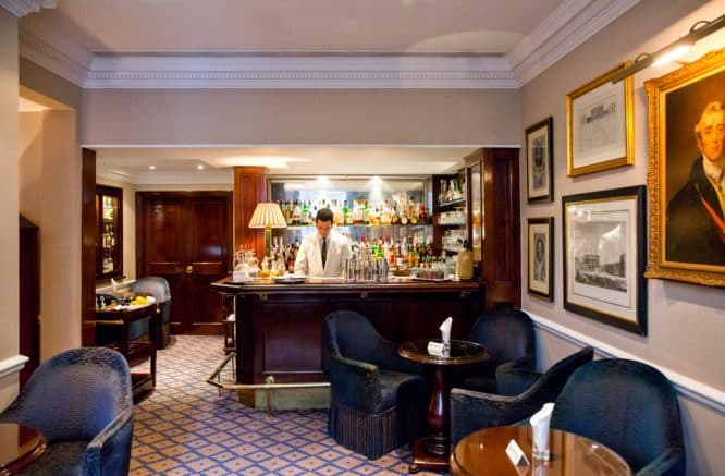 The plush interior of the Duke's bar in London