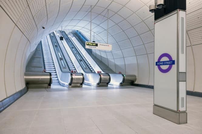 escalators at Bond Street