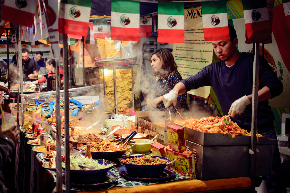 Stand de cuisine mexicaine au Camden Market