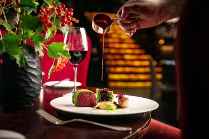 A festive menu served at Quaglinos in the West End, home of one of the best New Year's Eve dinners.