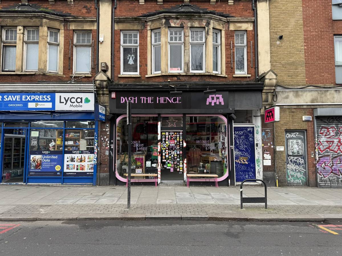 Exterior to Dash The Henge record shop in Camberwell.