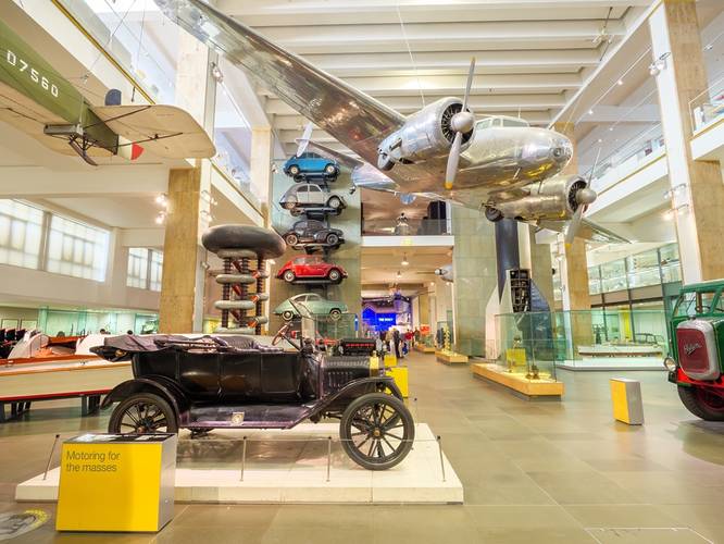 Car and travel exhibition at the Science Museum in London.