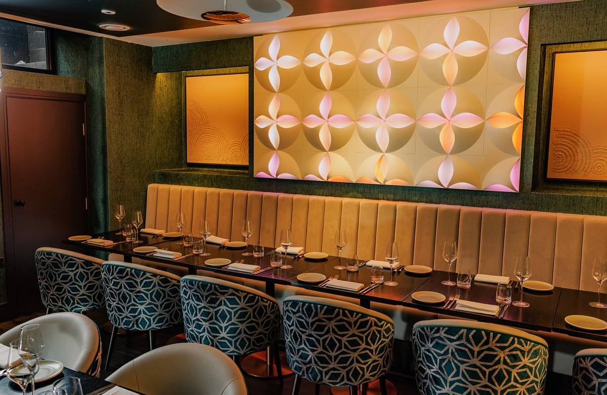 Interior to Indian restaurant PRAVAAS in South Kensington, London