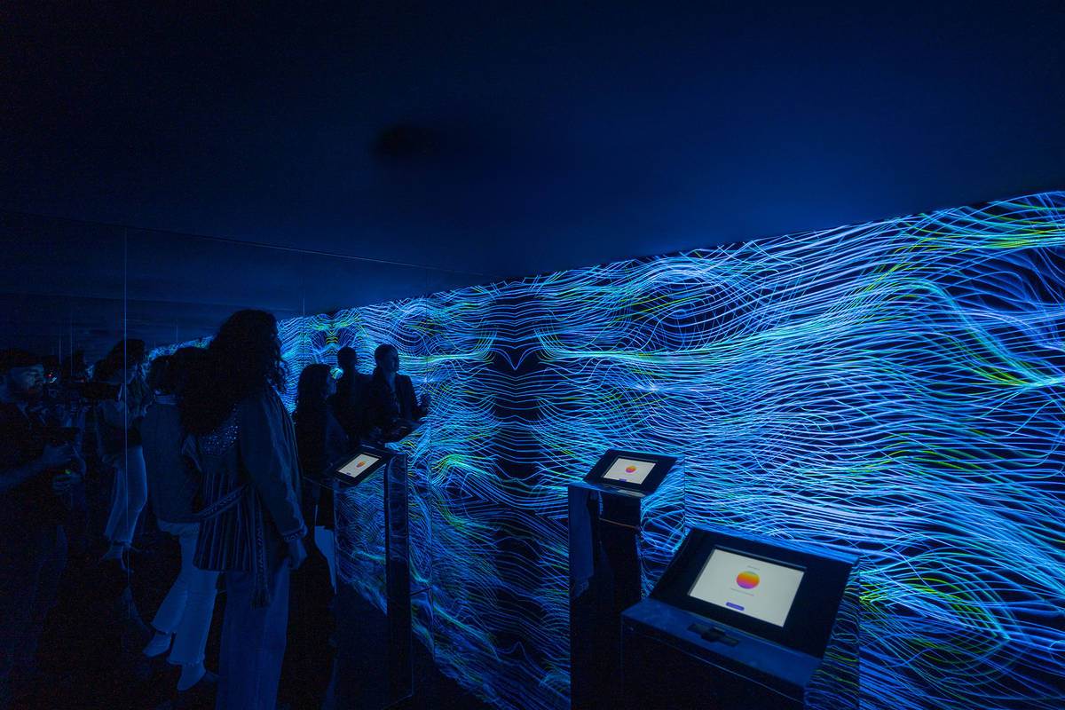 Visitors viewing Heart Space installation