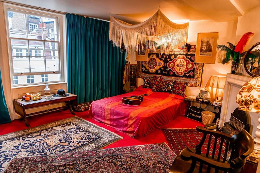 Jimi Hendrix's room at the Handel Hendrix House museum in Mayfair, London