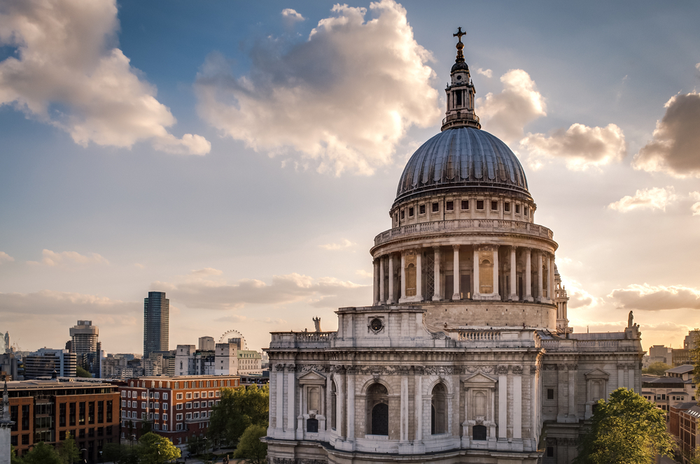 Grand exterior of St. Paul's Cathedral with stunning views of London