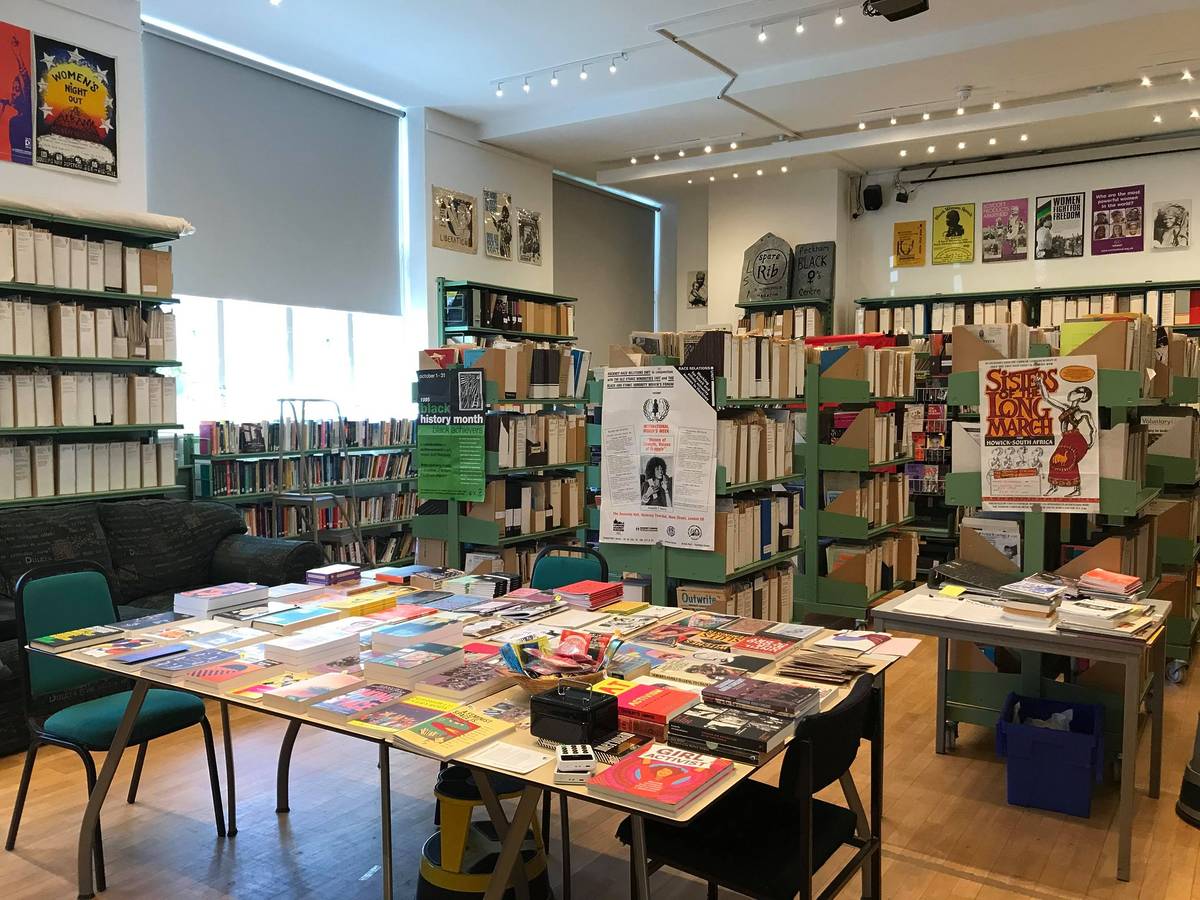 Interiors of the Feminist Library.