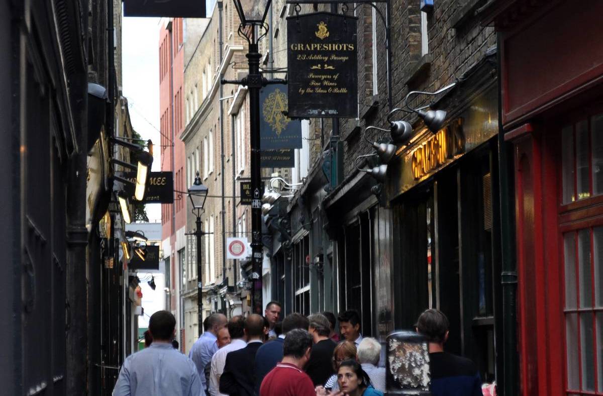 A busy alleyway in London