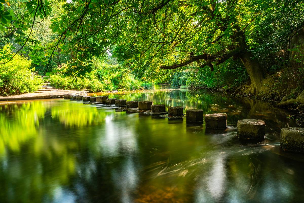 The stepping stones across the River Mole in Box hill