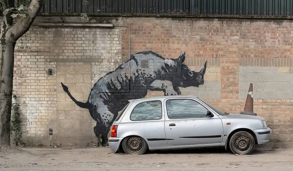 A Rhino Painting Has Arrived As Banksy’s Eighth London Animal Artwork