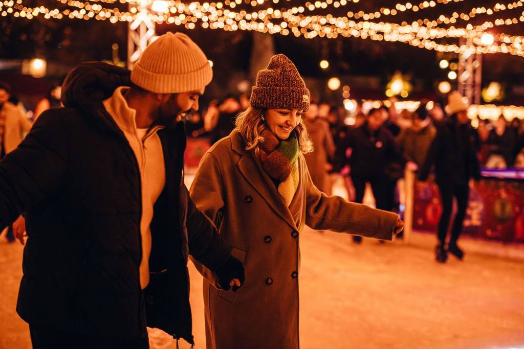 People ice skating at Winter Wonderland