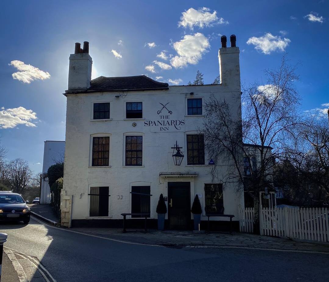 Exterior to The Spaniards Inn pub in Hampstead.