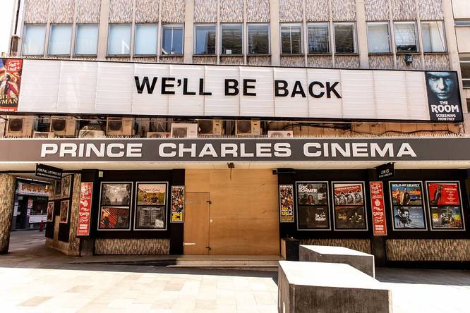 the cinema shut their doors and board up their premises. This is the Prince Charles Theatre promising to return