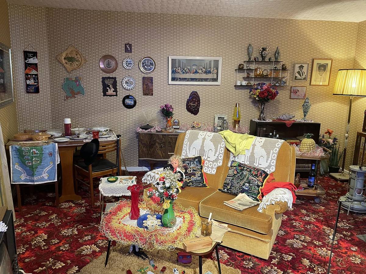 Exhibition space at the Museum of the Home in London – replicating a living room from the past.