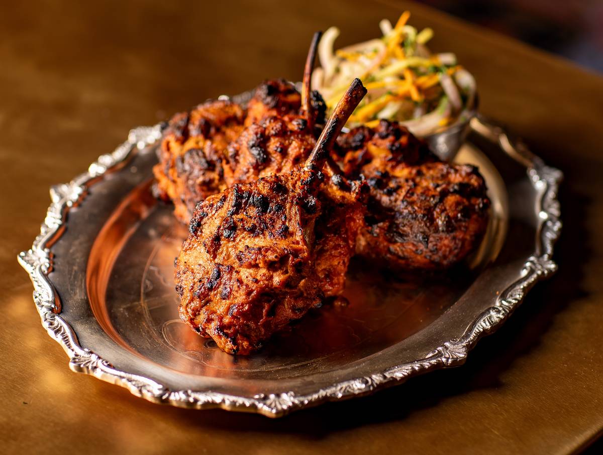 a plate of lamp chops