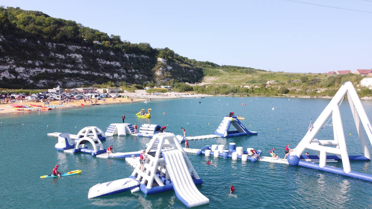 This Aqua Park With Giant Slides And A Sandy Beach Is Just 40 Minutes