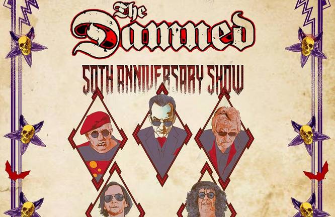 The Damned tour poster for 50th anniversary show