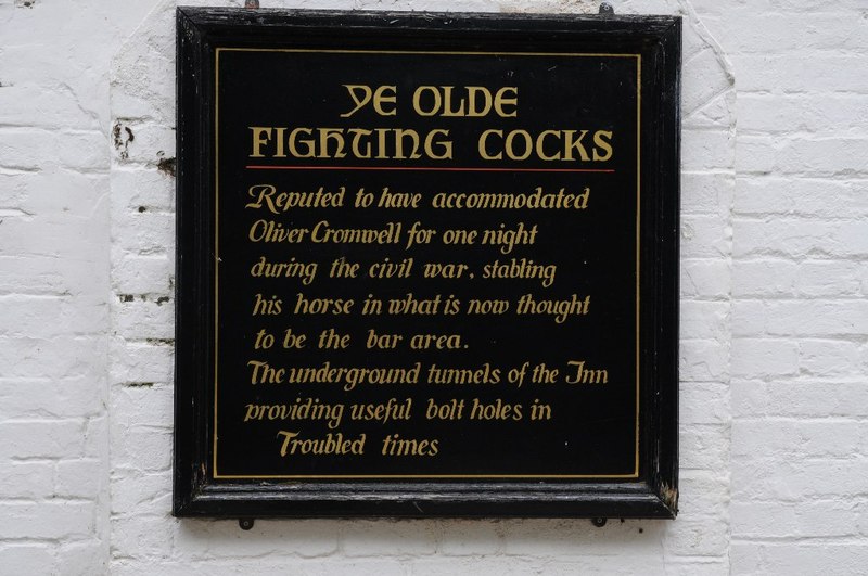 Plaque on Ye Olde Fighting Cocks