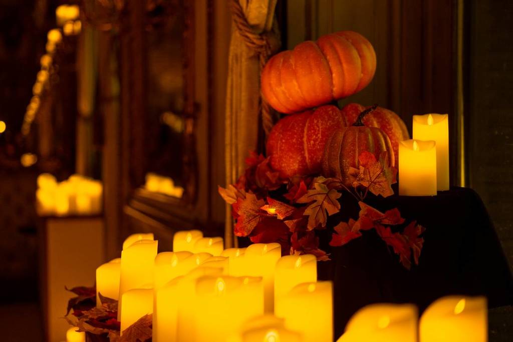 Pumpkins and candles
