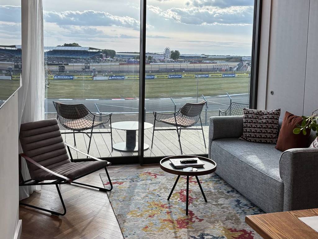 The view of Silverstone Circuit from one of Escapade's Trackside Residences.