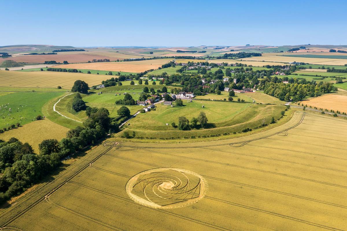 The village of Avebury encircled by the largest stone circle in the world