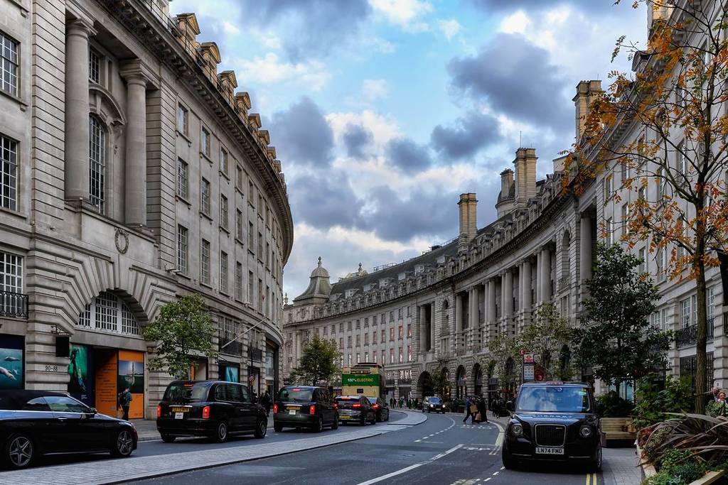 Regent Street under a cloudy sky