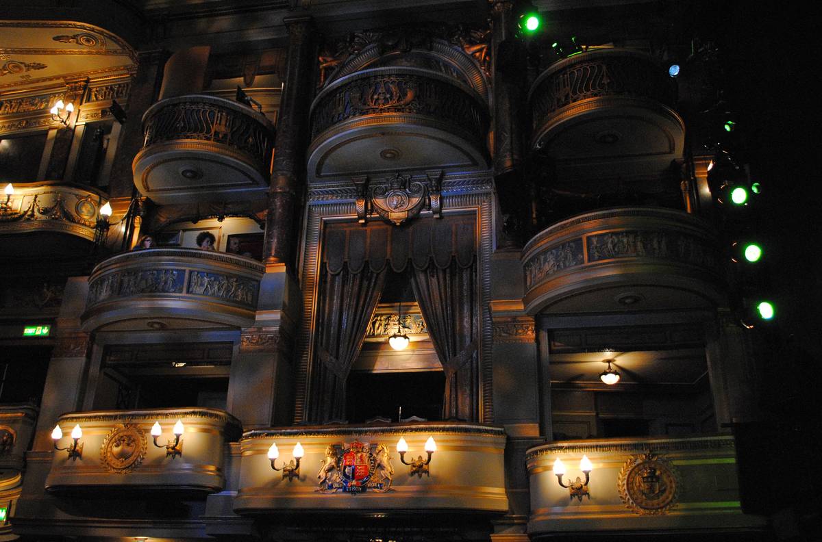 The royal boxes inside Theatre Royal Drury Lane