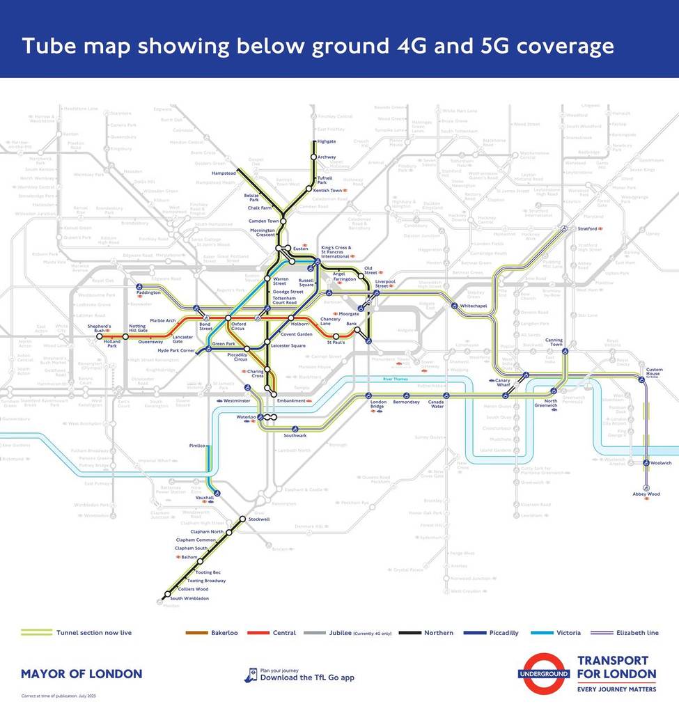 Tfl Expands 4G and 5G Mobile Coverage Across Two Tube Lines
