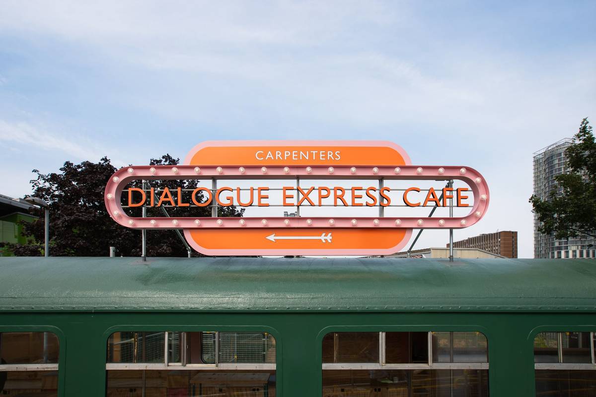 the banner of dialogue express cafe